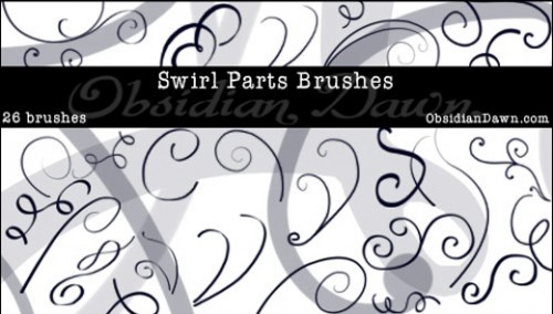 26 Swirl Parts Photoshop Brushes