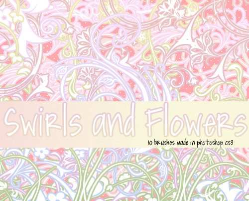 10 Swirls and Flowers Brushes