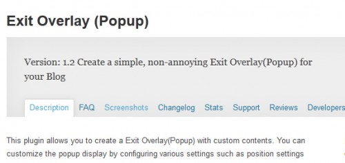 Exit Overlay (Popup)