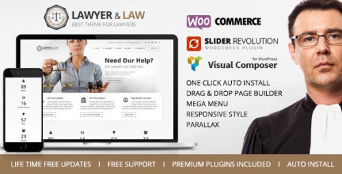 Lawyer & Law - Attorney, Advocate WordPress Theme